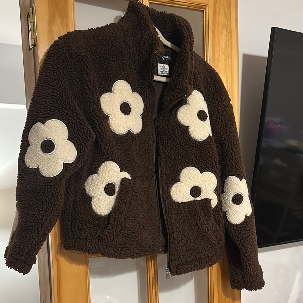 Brown Floral Kids Jacket
